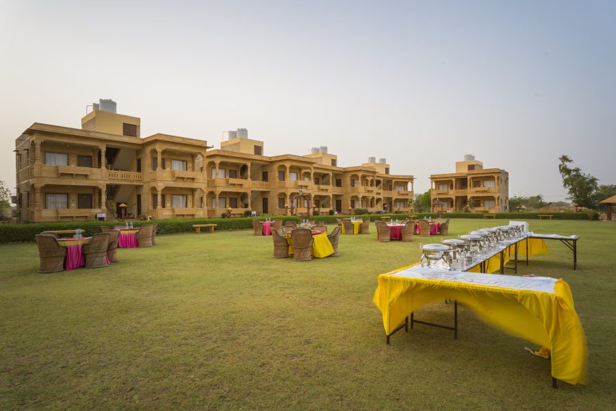 Moonlight Nature Resort grounds and haveli blocks