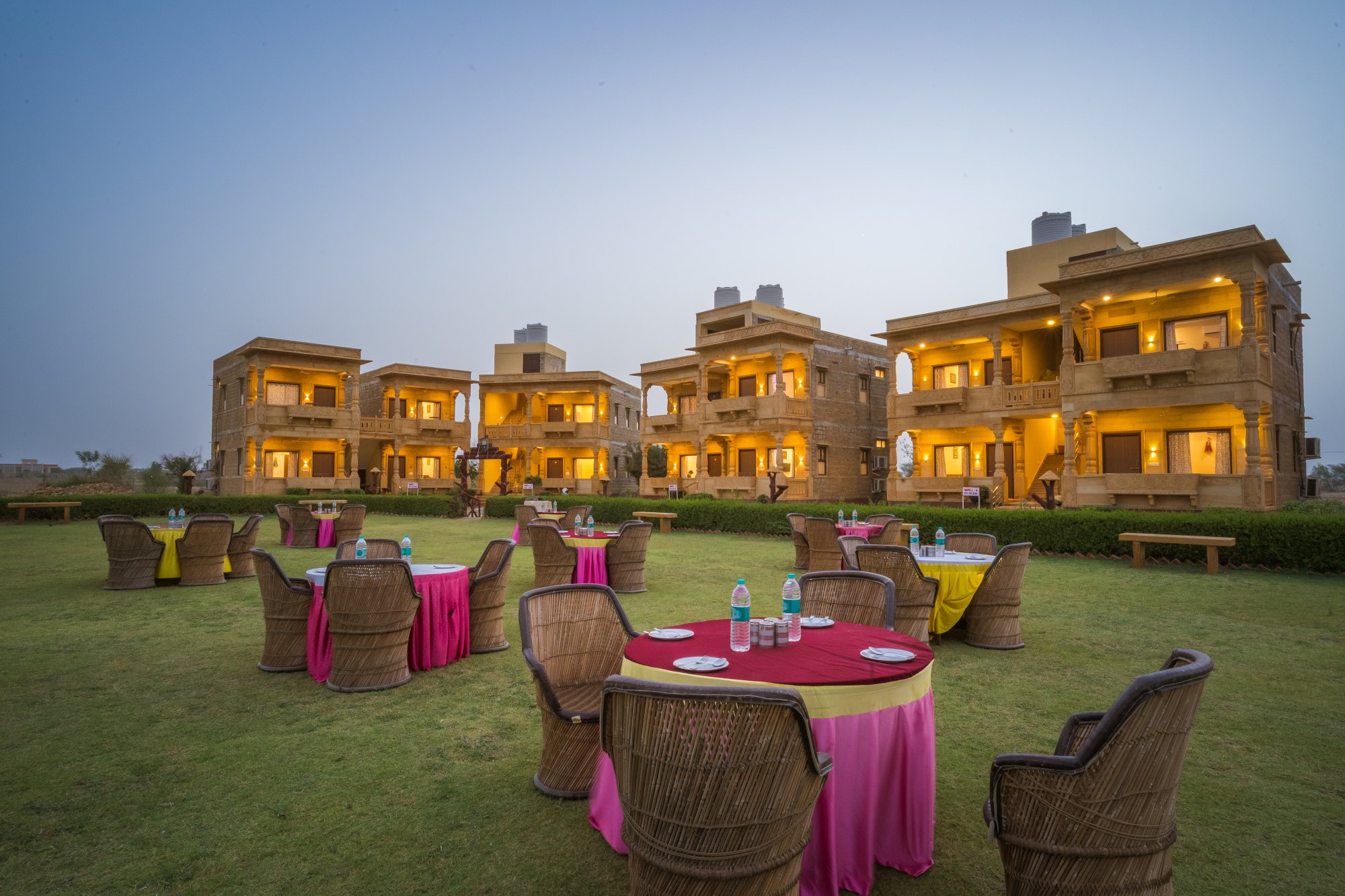 Moonlight Nature Resort lawn and pool area